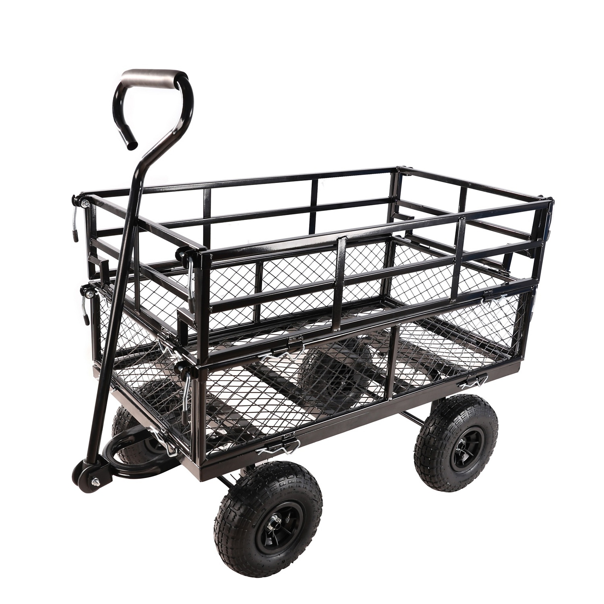 BlackTeck Multi-Functional Tool Cart — 600-Lb. Capacity, Inflatable Tires, Black, Model# N2-84159